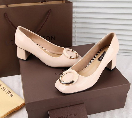 LV Shallow mouth Block heel Shoes Women--014
